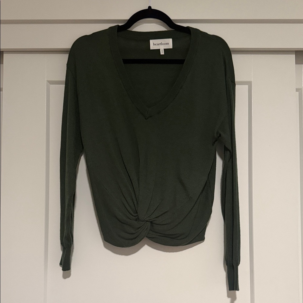 Heartloom Women's Green Twist Front Top